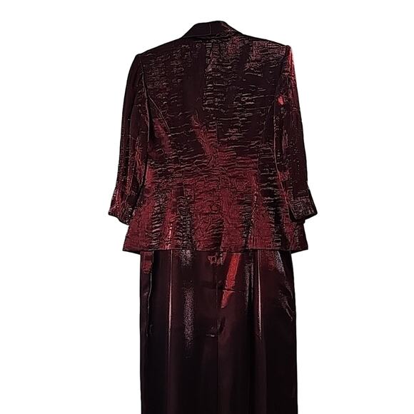 Alex Evening 2 Piece Women Sz 10 Burgundy Mother of Bride Formal Maxi Dress - Picture 2 of 15
